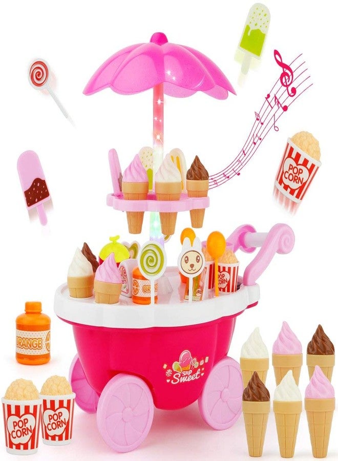 Kitmeer Ice Cream Kitchen Play Cart Kitchen Set Toy with Lights and Music, Small. - Image 1